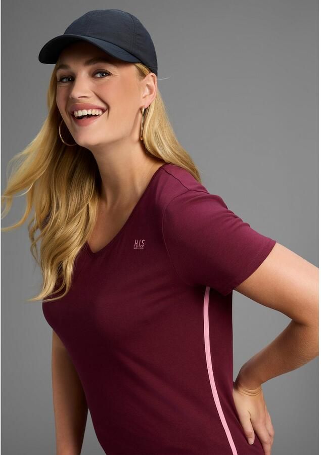 H.I.S T-shirt Korte mouwen figuurvriendelijke snit effen V-hals - Foto 2