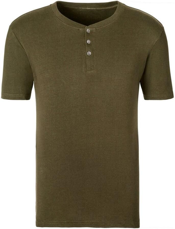 H.I.S T-shirt met een verfijnde knoopsluiting perfect als onderhemd (set)