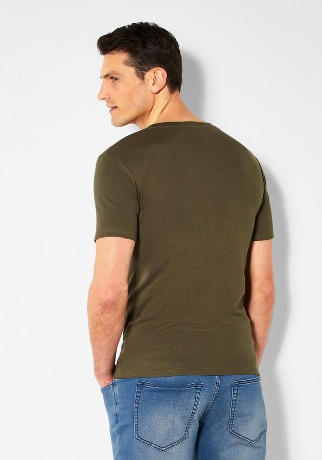 H.I.S T-shirt met een verfijnde knoopsluiting perfect als onderhemd (set) - Foto 5