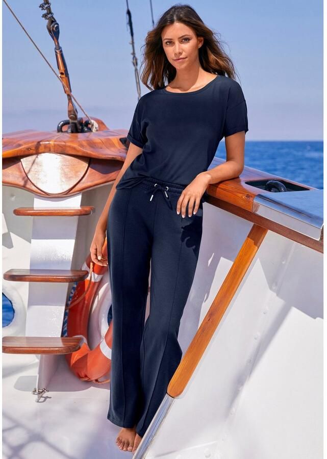 H.I.S T-shirt Met mouwomslagen met mouwomslag in maritieme stijl loungewear - Foto 2