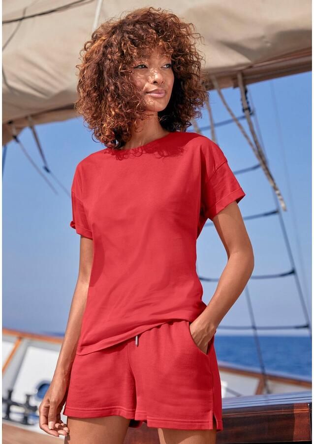 H.I.S T-shirt Met mouwomslagen met mouwomslag in maritieme stijl loungewear - Foto 2