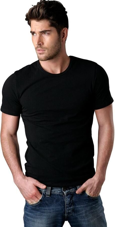 H.I.S T-shirt met ronde hals perfect als ondershirt (2-delig Set van 2) - Foto 4