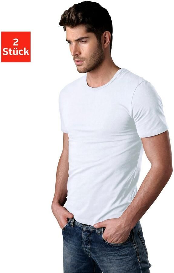 H.I.S T-shirt met ronde hals perfect als ondershirt (2-delig Set van 2) - Foto 3