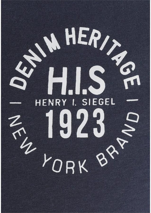 H.I.S T-shirt smal gesneden bedrukt ontwerp van 100% katoen (3-delig Set van 3) - Foto 2