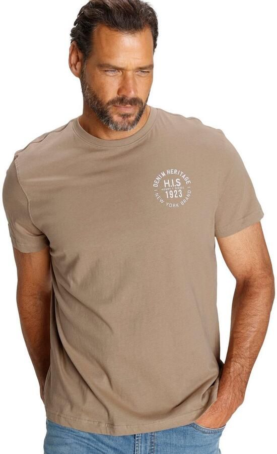 H.I.S T-shirt smal gesneden bedrukt ontwerp van 100% katoen (3-delig Set van 3) - Foto 8