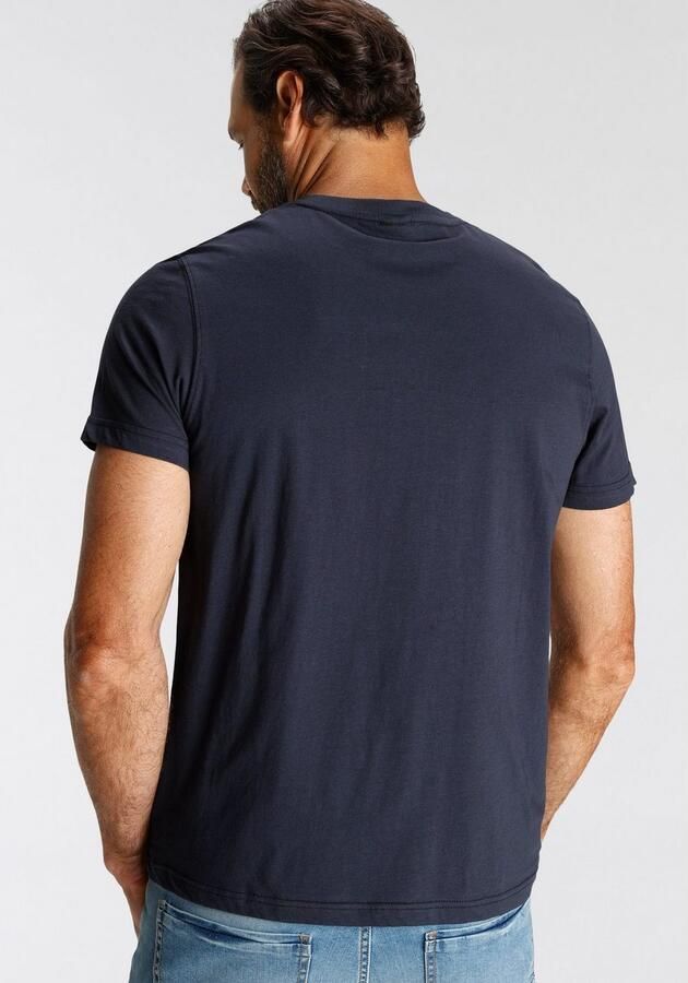 H.I.S T-shirt smal gesneden bedrukt ontwerp van 100% katoen (3-delig Set van 3) - Foto 6