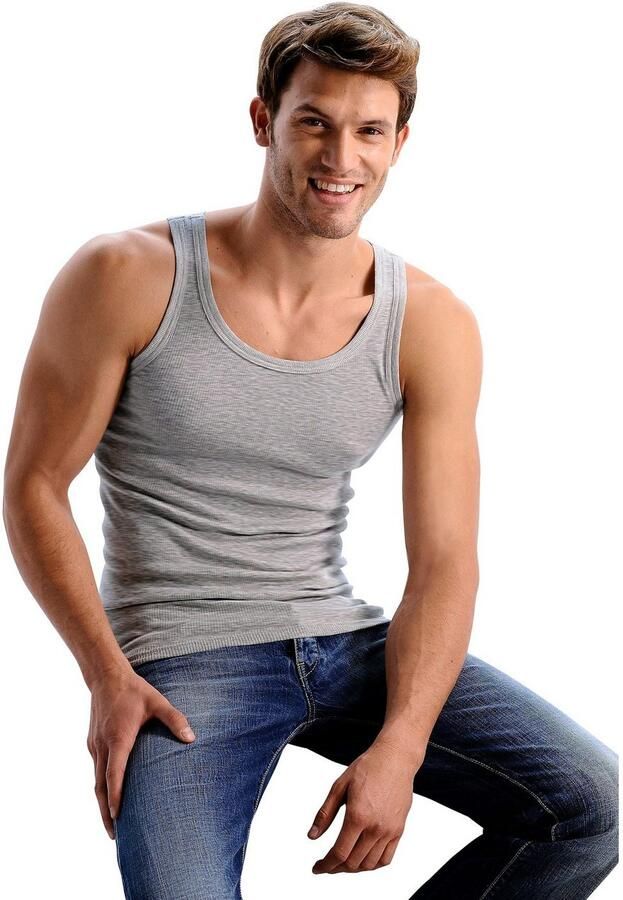 H.I.S Tanktop Fijnrib in een zachte katoenkwaliteit (set 3-delig) - Foto 2