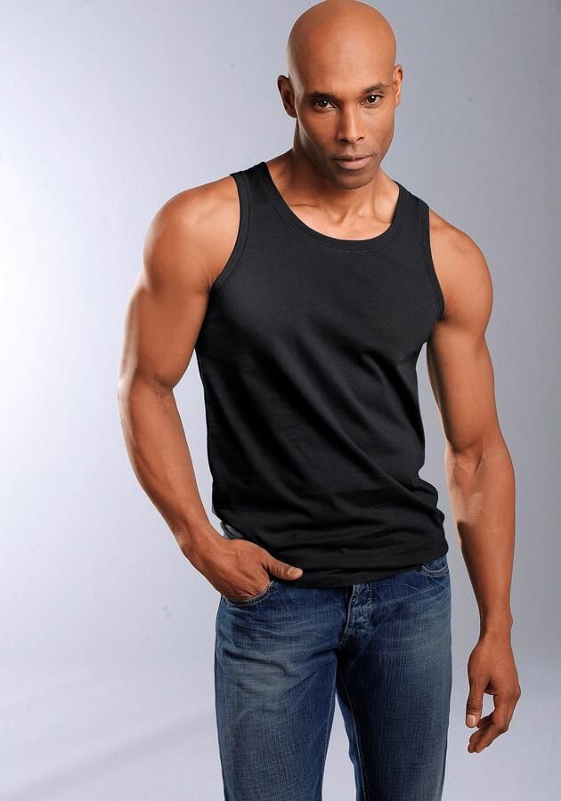 H.I.S Tanktop Onderhemd voor heren met ronde hals van katoen (set 3-delig) - Foto 3