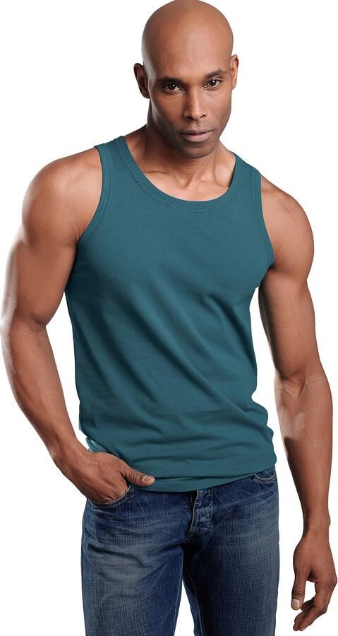 H.I.S Tanktop Onderhemd voor heren met ronde hals van katoen (set 3-delig) - Foto 4