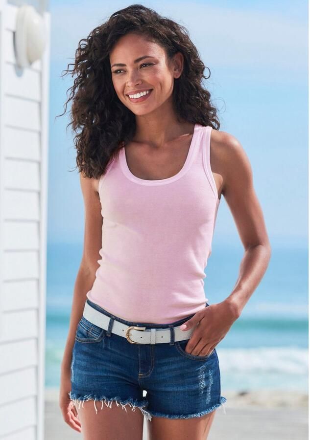 H.I.S Tanktop van zachte ribkwaliteit van katoen (Set van 3) - Foto 2