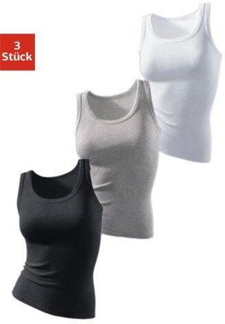 H.I.S Tanktop van zachte ribkwaliteit van katoen (Set van 3) - Foto 3