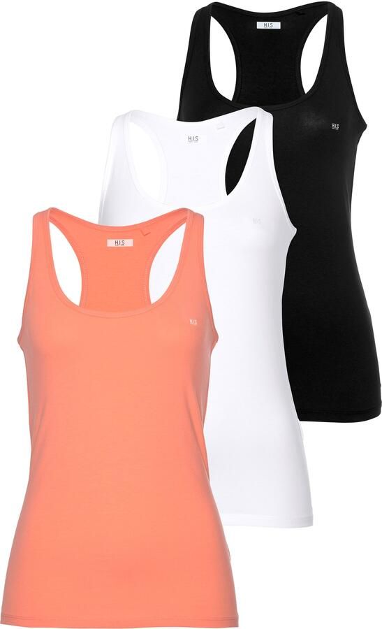 H.I.S Tanktop Zachtere fijnrib met elastisch katoen voor hoog draagcomfort (Set van 3) - Foto 9