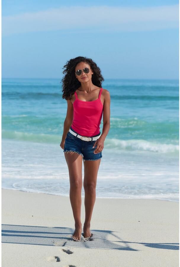 H.I.S Top met spaghettibandjes van zachte ribkwaliteit van katoen (Set van 3) - Foto 2