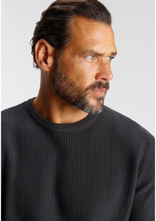 H.I.S Trui met ronde hals in bijzondere tricot-look - Foto 2