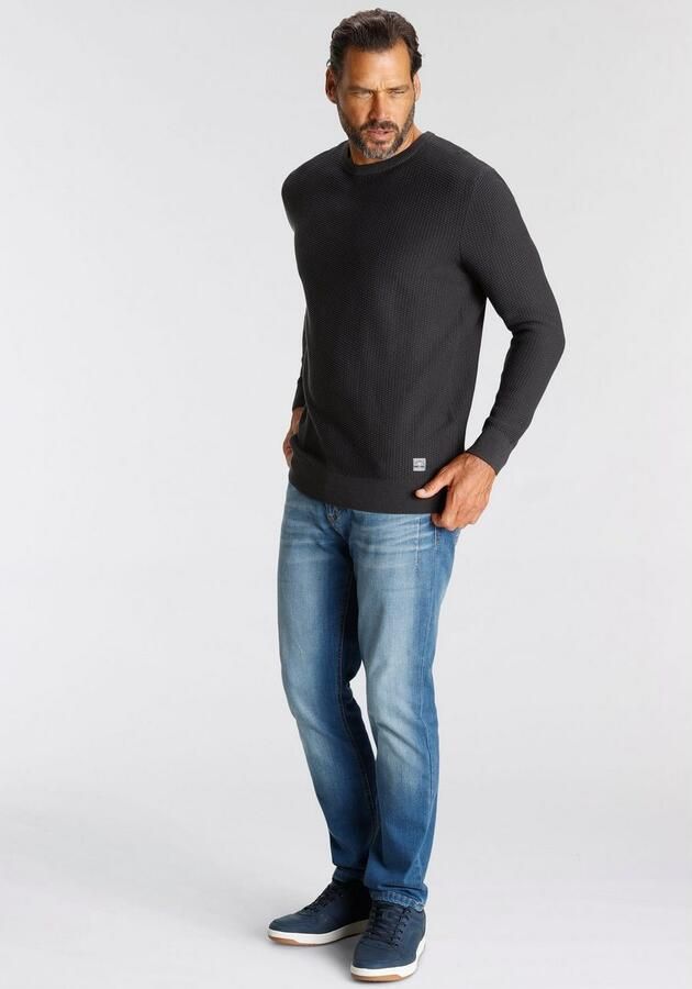 H.I.S Trui met ronde hals in bijzondere tricot-look - Foto 6