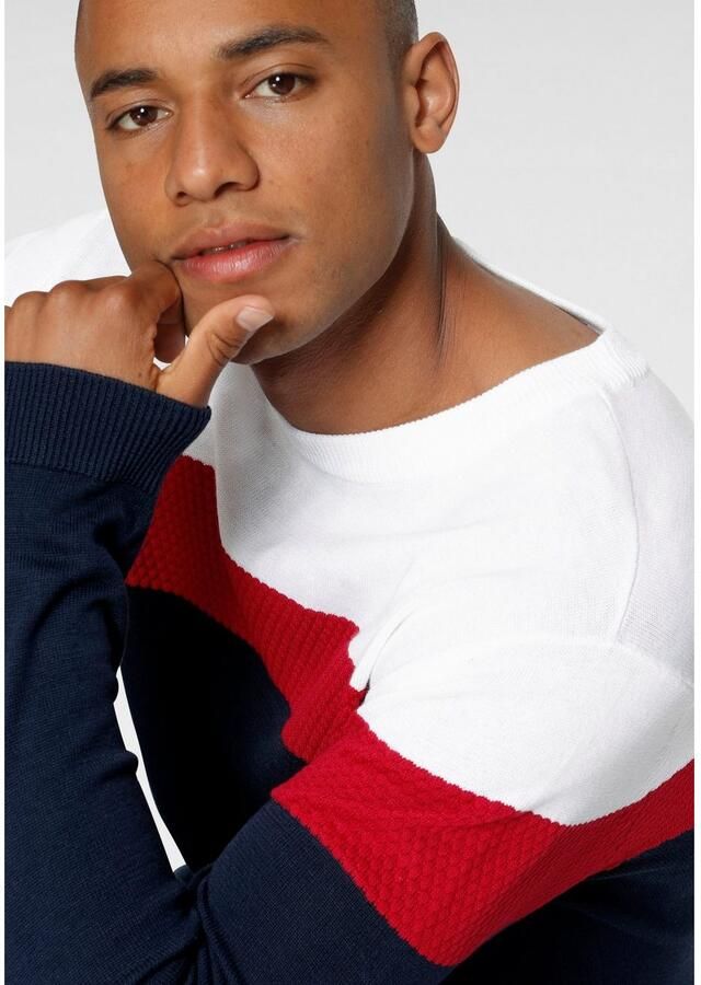 H.I.S Trui met ronde hals Nieuwe kleuren! Colourblocking in lichte tricotkwaliteit - Foto 2