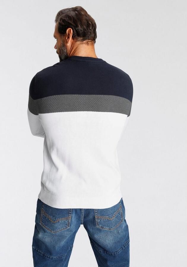 H.I.S Trui met ronde hals Nieuwe kleuren! Colourblocking in lichte tricotkwaliteit - Foto 6