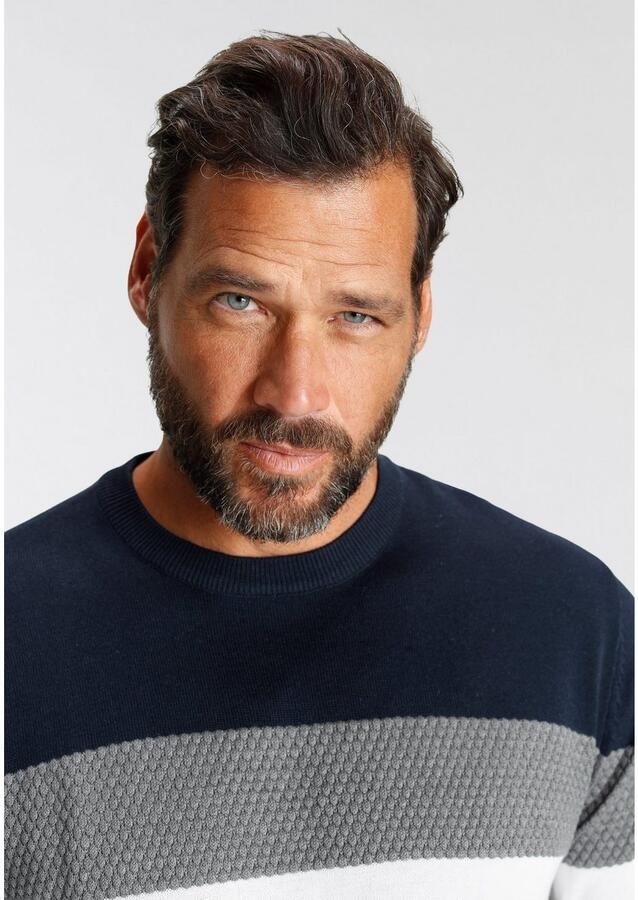 H.I.S Trui met ronde hals Nieuwe kleuren! Colourblocking in lichte tricotkwaliteit - Foto 2