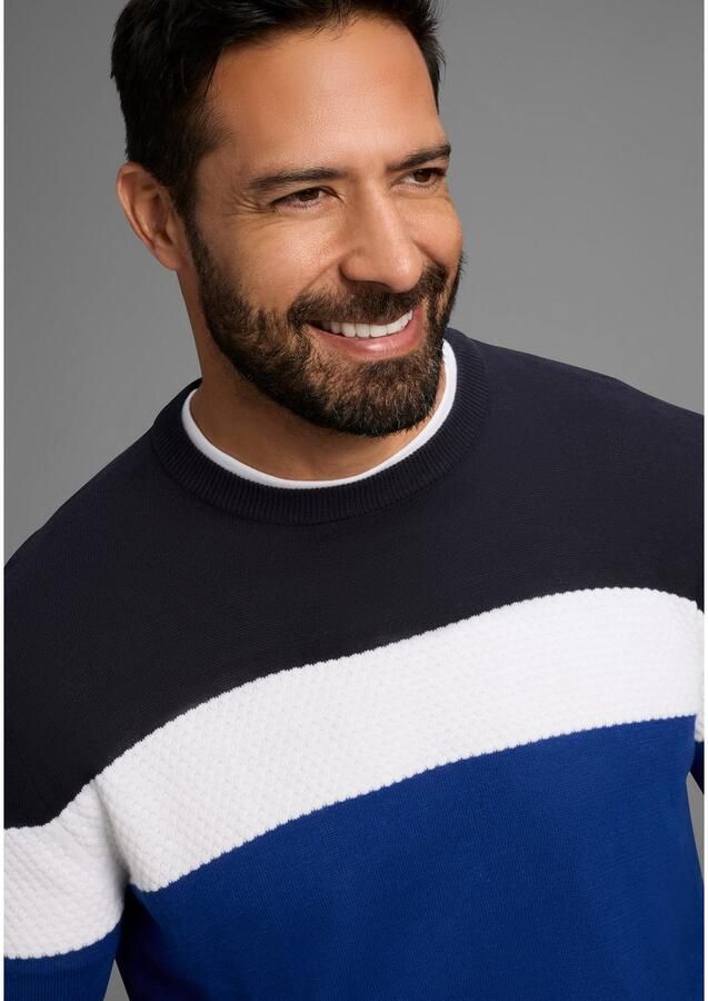 H.I.S Trui met ronde hals Nieuwe kleuren! Colourblocking in lichte tricotkwaliteit - Foto 2