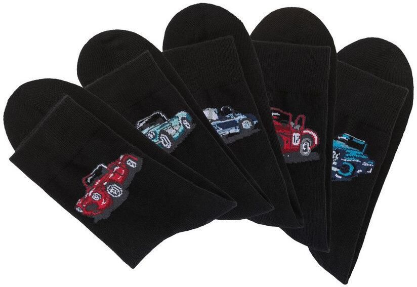 H.I.S Vrijetijdssokken met ingebreide motieven (set 5 paar) - Foto 3