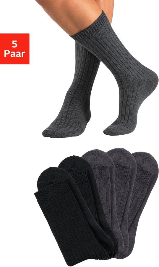 H.I.S Werksokken bijzonder grof gebreid (set 5 paar) - Foto 7