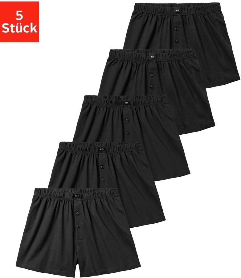 H.I.S Wijde boxershort Heren boxer wijdte pasvorm comfortband van katoen-stretch (set 5 stuks) - Foto 5