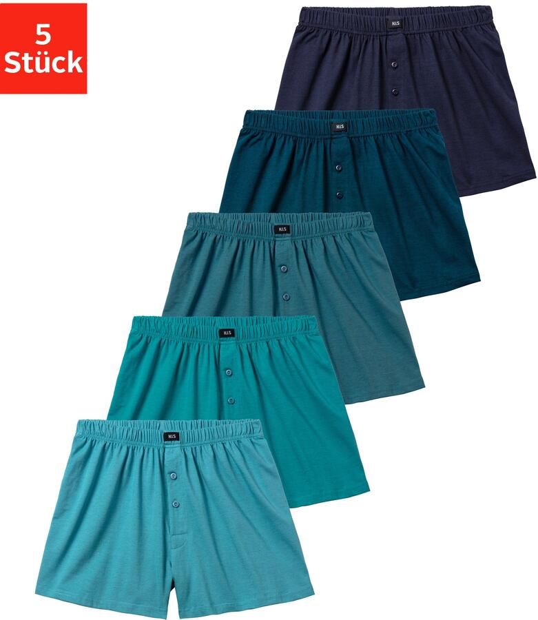 H.I.S Wijde boxershort Heren boxer wijdte pasvorm comfortband van katoen-stretch (set 5 stuks) - Foto 4