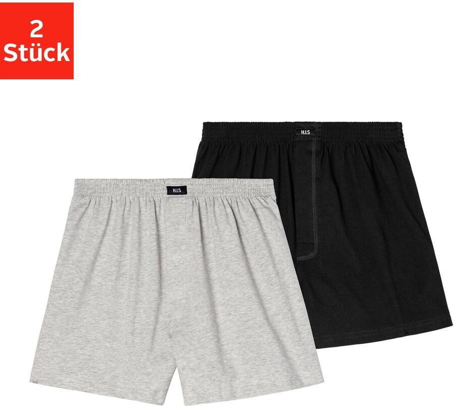 H.I.S Wijde boxershort van zacht single-jerseymateriaal (set 2 stuks) - Foto 5