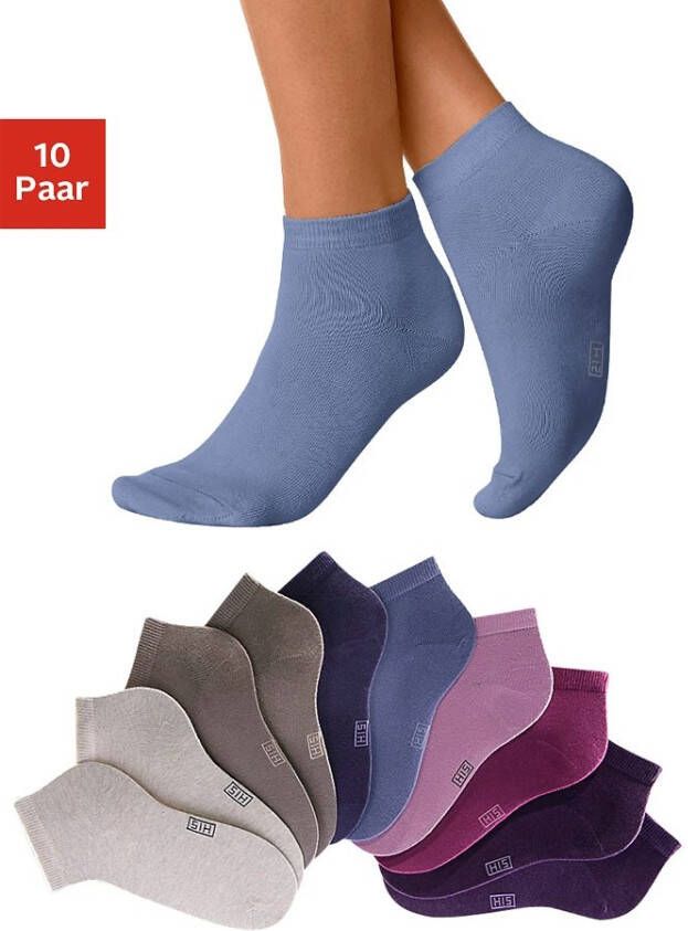 H.I.S Korte sokken met verstevigde hiel en teen (set 10 paar)