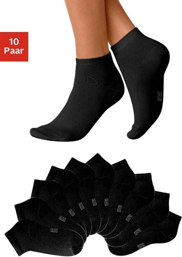 H.I.S Korte sokken met verstevigde hiel en teen (set 10 paar)