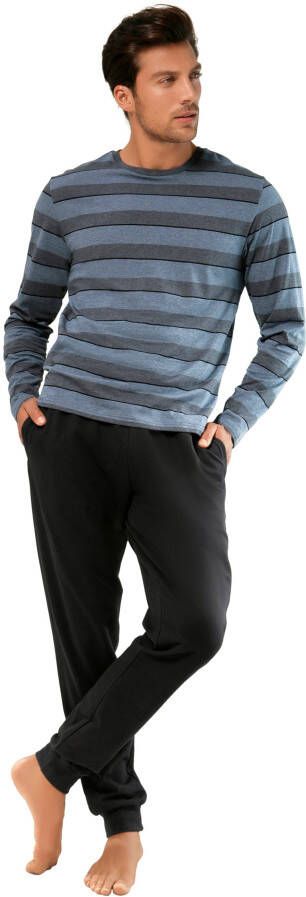 H.I.S Pyjama met ingewikkeld gestreept bovenstuk (2-delig 1 stuk)