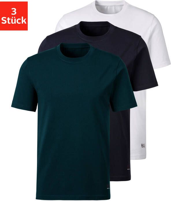 H.I.S Shirt met korte mouwen perfect als ondershirt (Set van 3)