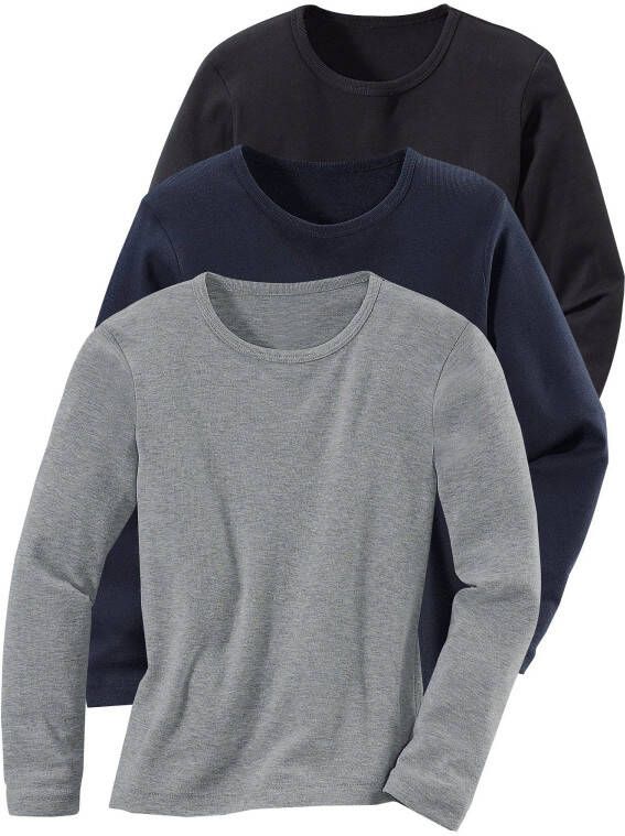 H.I.S Shirt met lange mouwen in ribkwaliteit (Set van 3)