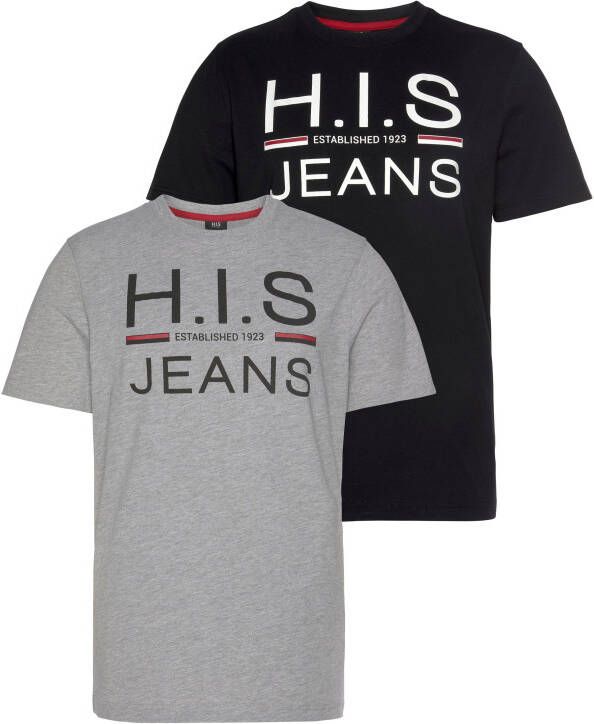 H.I.S Shirt met ronde hals (Set van 2)