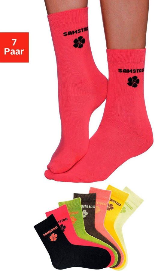 H.I.S Sokken voor kinderen met bloemmotief (7 paar)