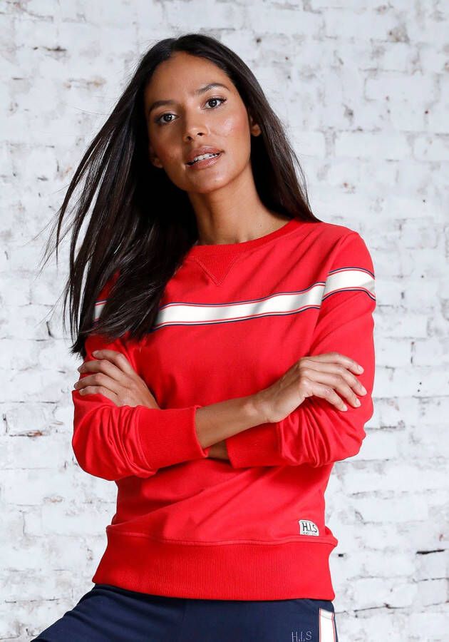 H.I.S Sweatshirt met gestreept tape loungewear loungepak