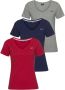 H.I.S T-shirt Essential basics heup-lange pasvorm figuuraccentuerende snit van 100% katoen (Set van 3) - Thumbnail 1