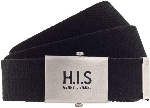 H.I.S Textielen riem Geweven riem met -logo op de koppelgesp