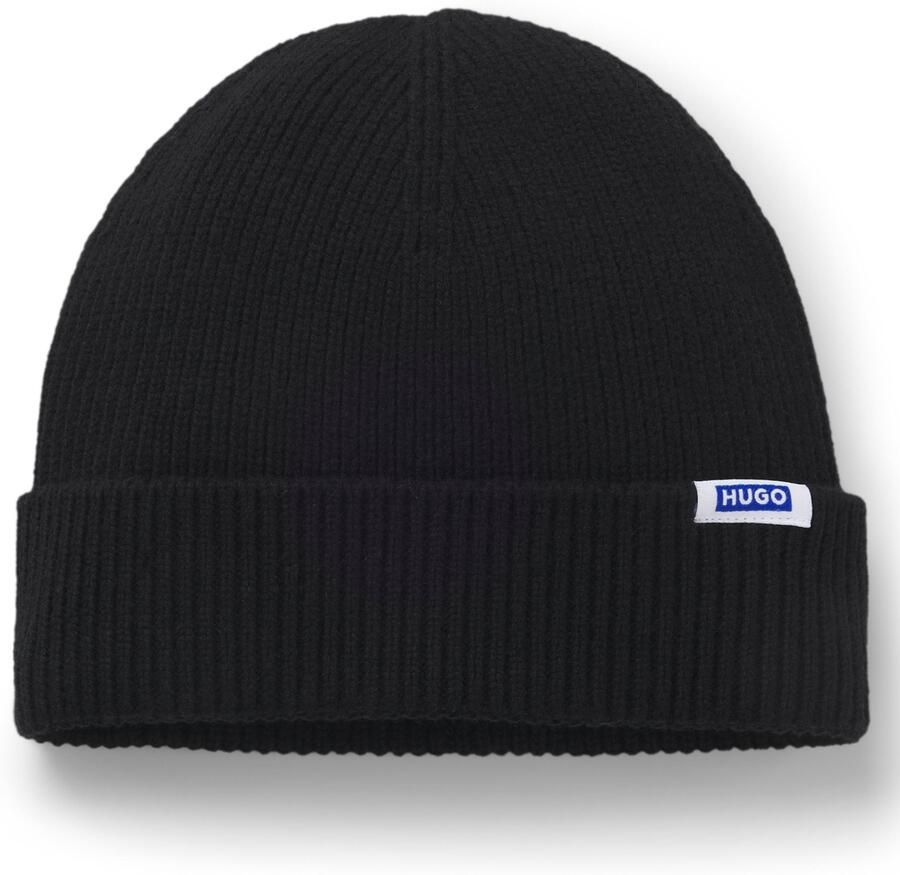 HUGO Blue Beanie Xiav Unisex met wol - Foto 5