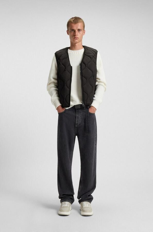 HUGO Blue Bodywarmer Bocolino V-hals relaxed fit ritssluiting - Foto 3