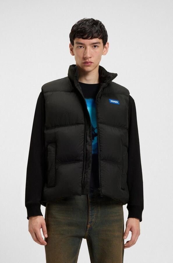 HUGO Blue Bodywarmer Bodolino Opstaande kraag relaxed fit gewatteerd - Foto 10