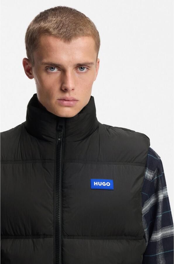 HUGO Blue Bodywarmer Bodolino Opstaande kraag relaxed fit gewatteerd - Foto 2