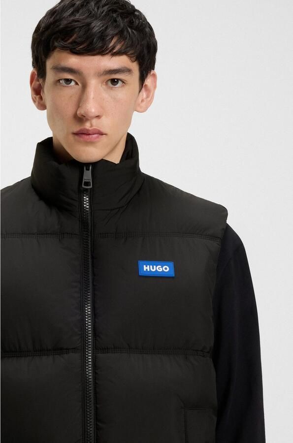 HUGO Blue Bodywarmer Bodolino Opstaande kraag relaxed fit gewatteerd - Foto 3