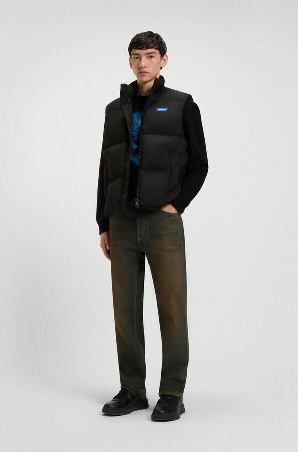 HUGO Blue Bodywarmer Bodolino Opstaande kraag relaxed fit gewatteerd - Foto 9