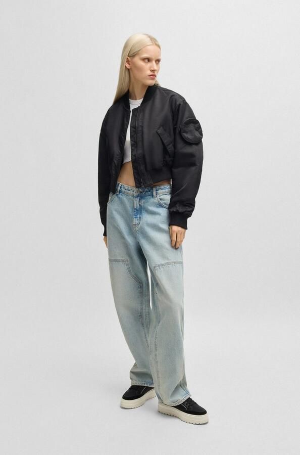 HUGO Blue Bomberjack Foraia met opgestikte mouwzak iconische streetstyle - Foto 6