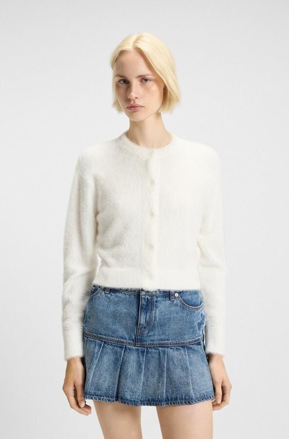 Hugo Blue Regular fit gebreid jack met labelstitching model 'SFURRY' - Foto 5