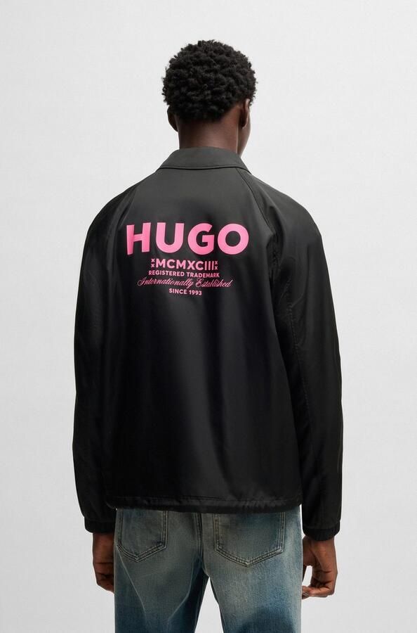 HUGO Blue Functioneel jack Biyo Overshirt met contrasterende print - Foto 5
