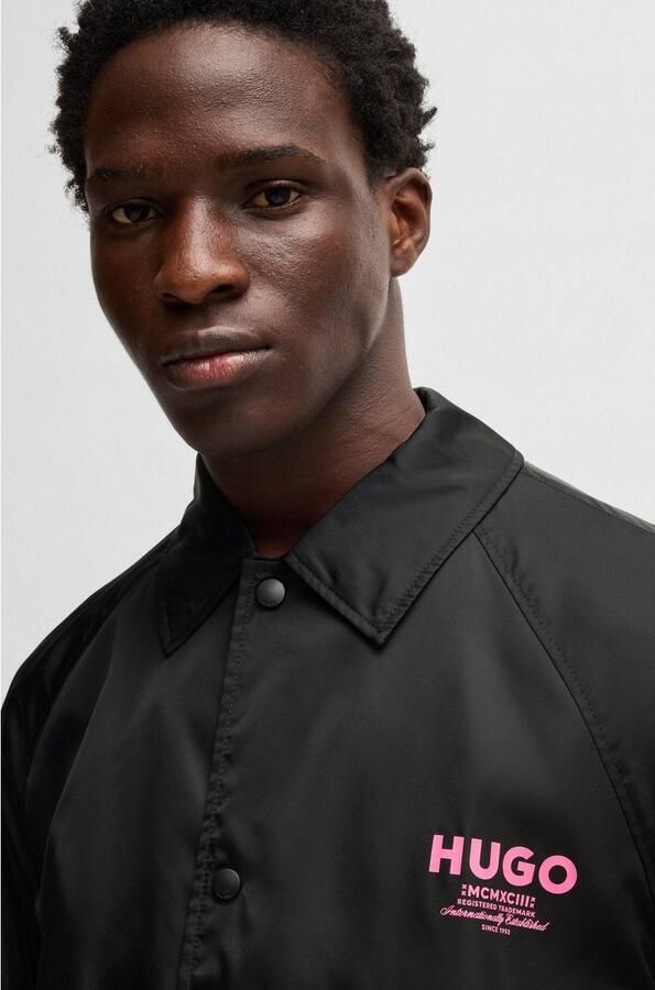 HUGO Blue Functioneel jack Biyo Overshirt met contrasterende print - Foto 3