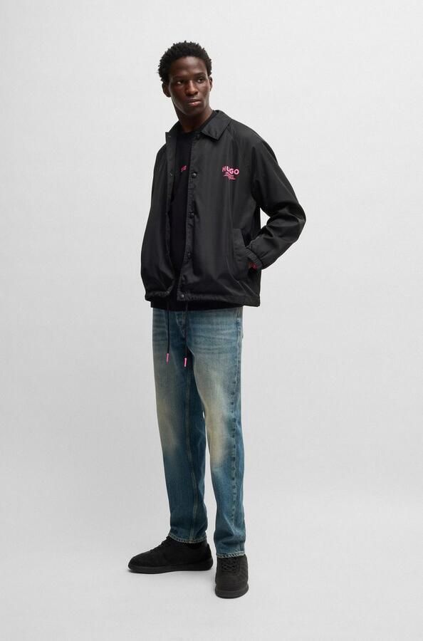 HUGO Blue Functioneel jack Biyo Overshirt met contrasterende print - Foto 6