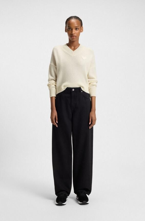 Hugo Blue Korte gebreide pullover van scheerwolmix model 'SCUTIE_B' - Foto 3